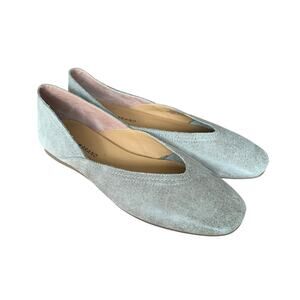 Lucky Brand Alba Greige Taupe Size 8.5 Leather Ballet Flat Loafer Grey